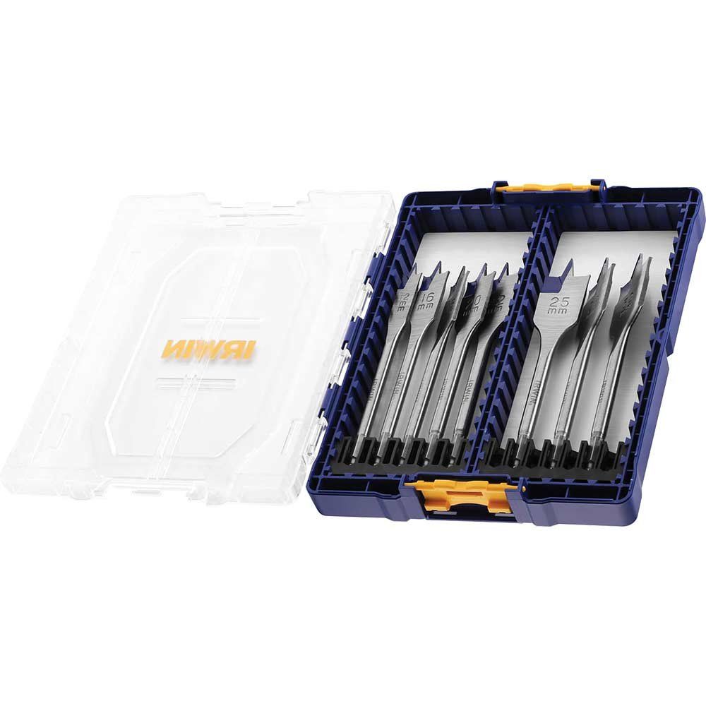 Irwin 8 Piece Blue Groove 4X Flat Drill Bit Set - Image 1