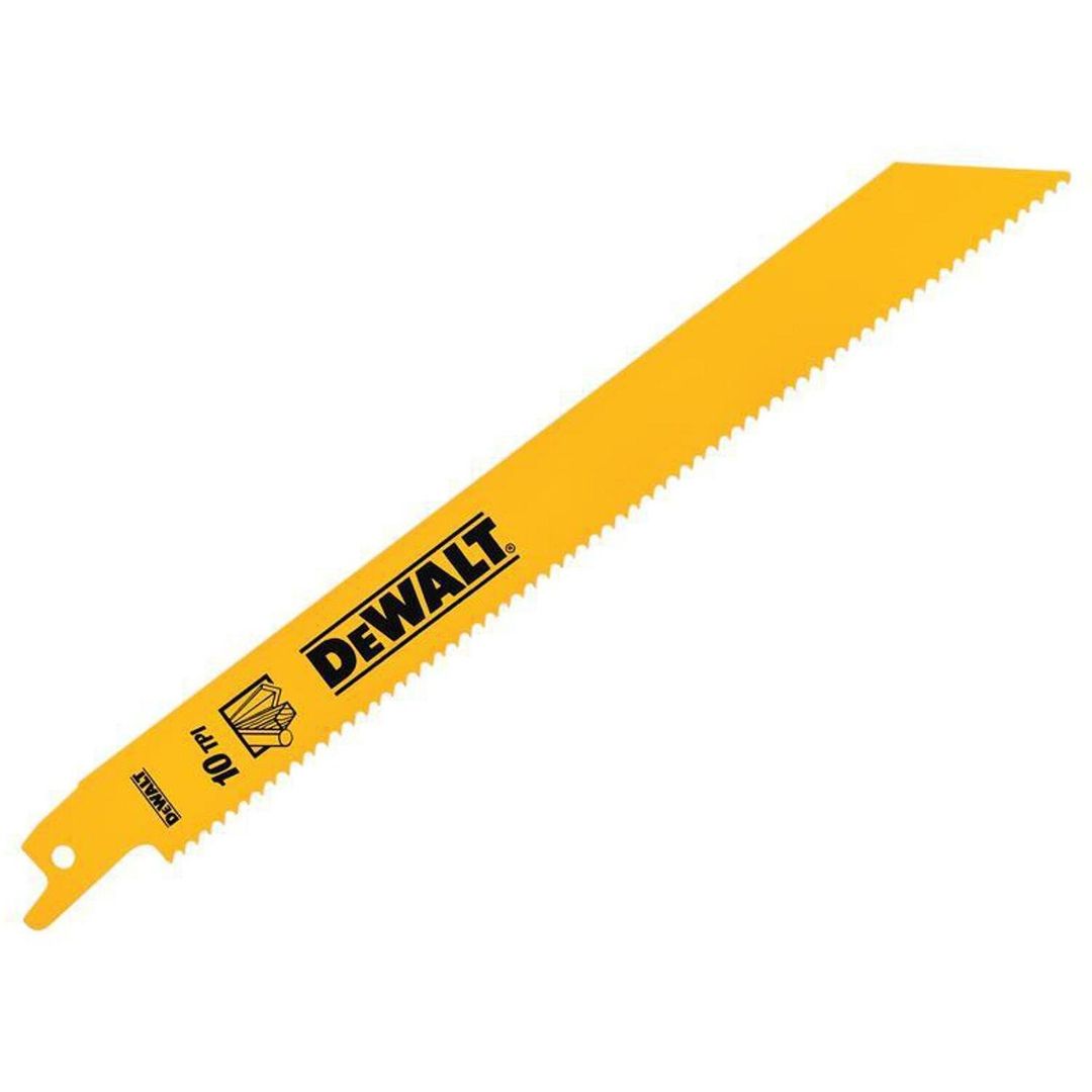 DEWALT Bi-Metal General Purpose Reciprocating Blade 203mm x 10 TPI (Pack 5) - Grey - Image 1