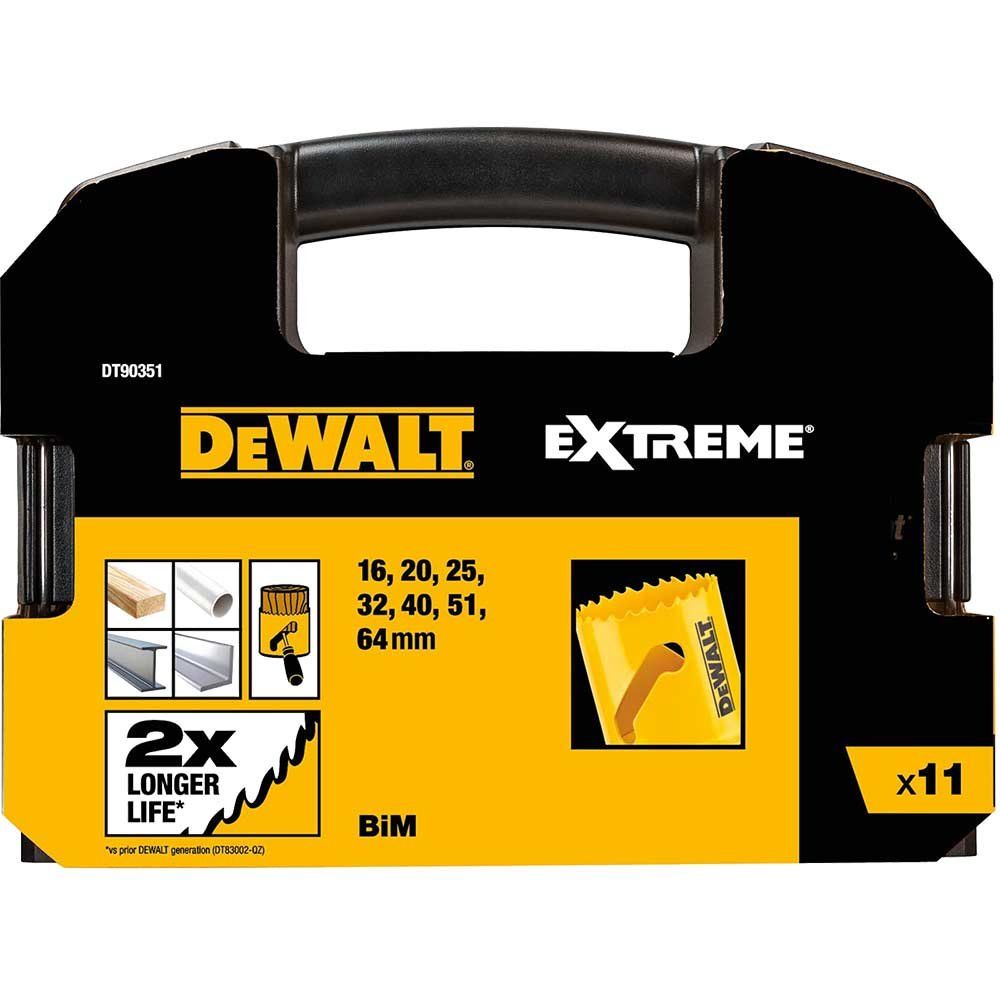 DeWalt 11 Piece BIM Extreme Electrians Holesaw Set - Image 1