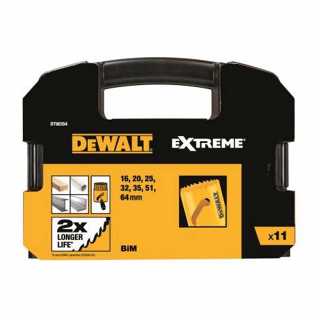 DeWalt 11 Piece BIM Extreme Electrians Holesaw Set - Image 1