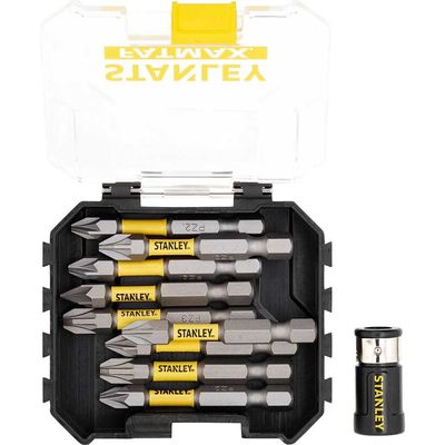 Stanley FatMax Impact Pozi Screwdriver Bits and Ring Magnet Assorted Pozi 50mm Pack of 10