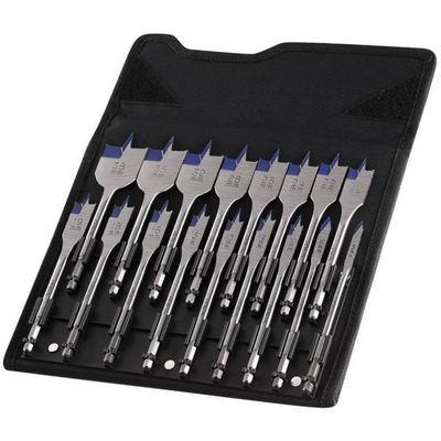 IRWIN Blue Groove 4X Flat Bit Set, 17 Piece - Black