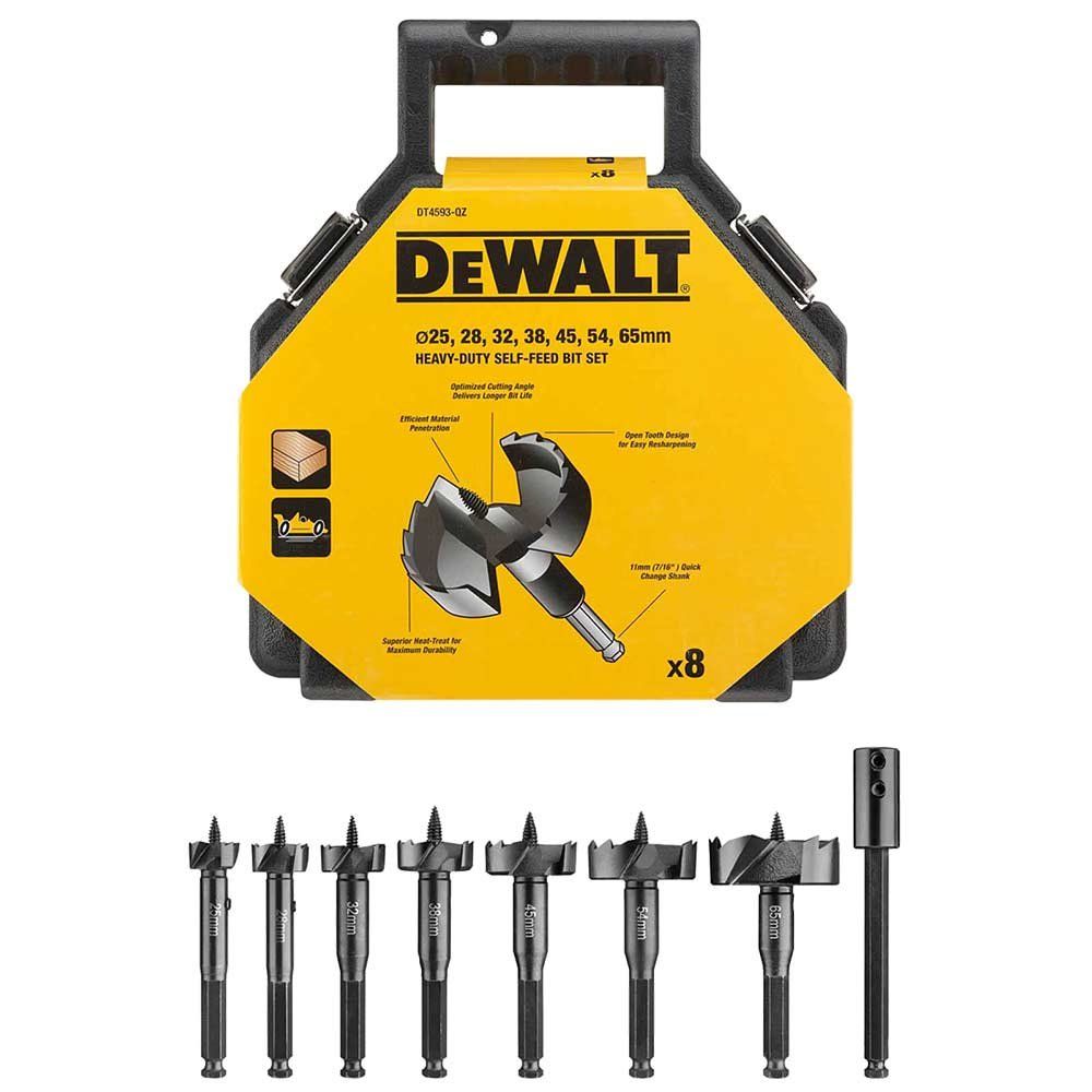 DeWalt 8 Piece Forstner Wood Drill Bit Set - Image 1