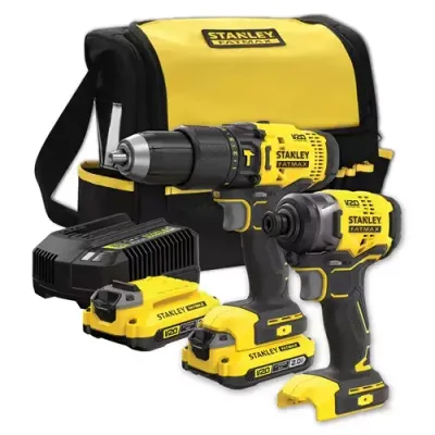 STANLEY FatMax V20 Cordless Combi Drill and Impact Driver Set with 2 Batteries - Thumbnail 2