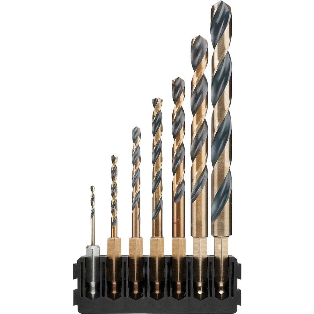 DeWalt 7 Piece Hex Shank Black and Gold Drill Bit Bar Set - Image 1