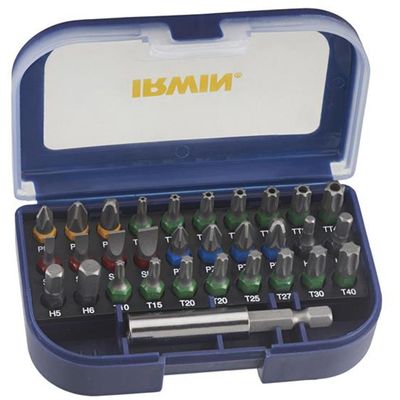 IRWIN® Colour Coded Screwdriver Bit Set, 31 Piece - Black