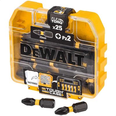 DeWalt Tough Case Flex Torq Pozi Screwdriver Bits PZ2 25mm Pack of 25