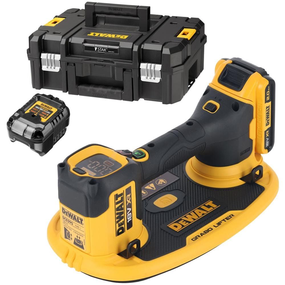 DeWalt DCE590 18v XR Cordless Grabo Suction Lifter 1 x 2ah Li-ion Charger Case - Image 1