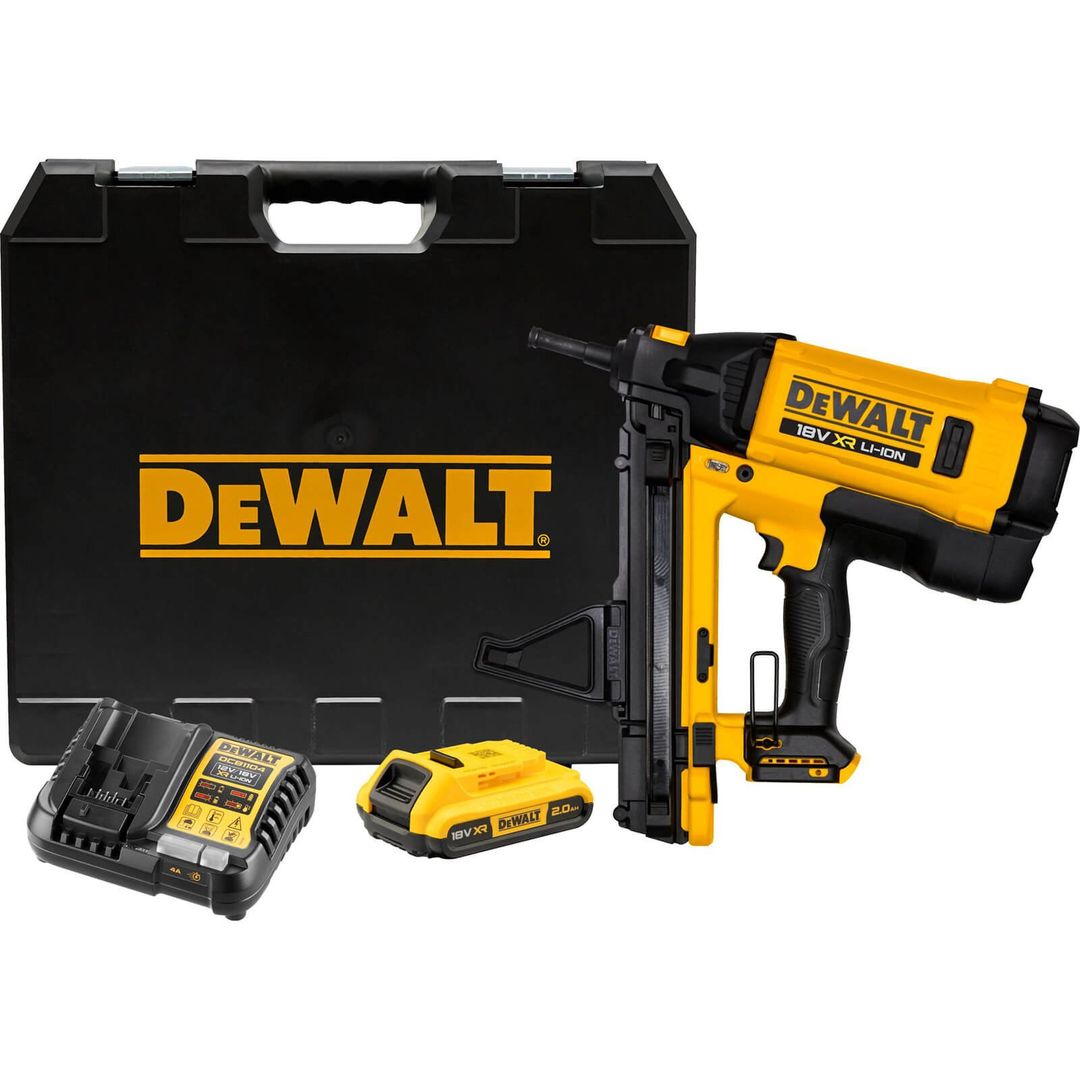 DeWalt DGN845 18v XR Cordless C6 Trak-It Gas Nailer 1 x 2ah Li-ion Charger Case - Image 1