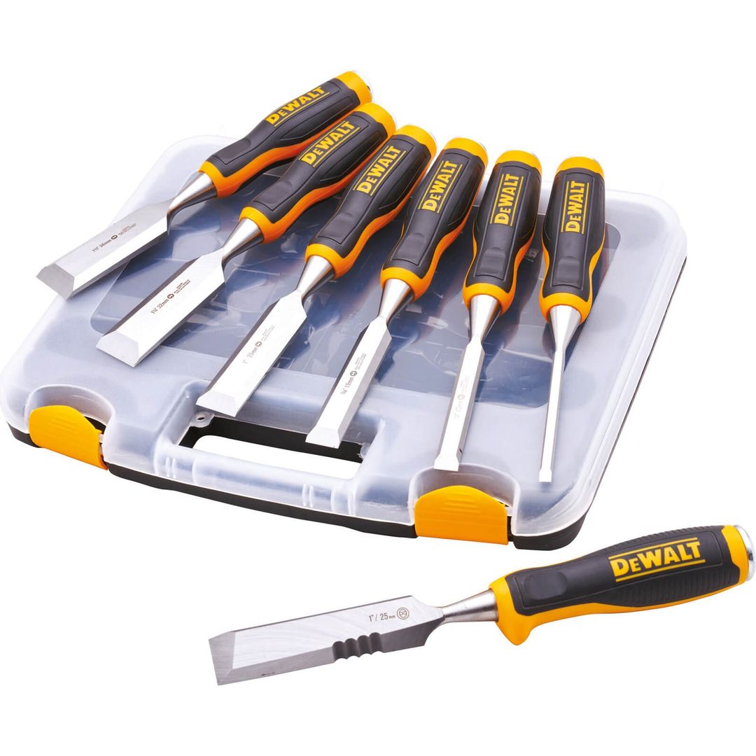 DeWalt 7 Piece Bevel Edge Wood Chisel Set - Image 1