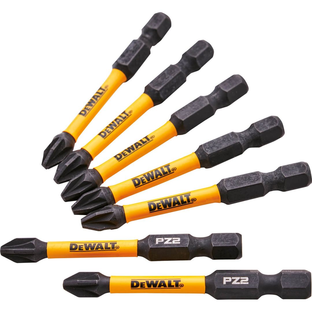 DeWalt Pozi Extreme Impact Torsion Screwdriver Bit PZ2 50mm Pack of 7 - Image 1