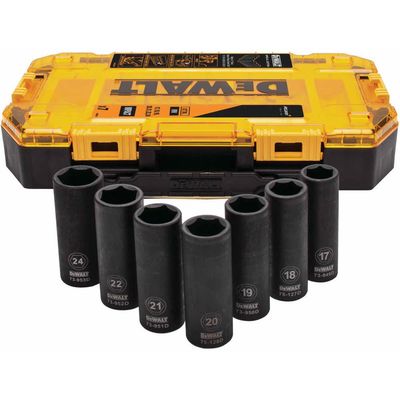 DeWalt 7 Piece McLaren F1 1/2" Drive Deep Impact Socket Set 1/2"