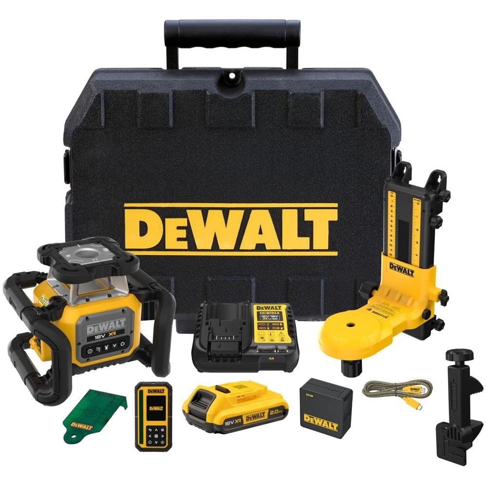 DeWalt DCLE35122GD 18v XR Cordless Rotary Laser Level 1 x 2ah Li-ion Charger Case - Image 1