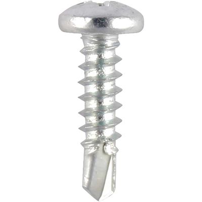 Timco 130Z Window Fabrication Screws - Pan - Ph - Self-Tapping Thread - Self-Drilling Point - Zinc 4.2 X 13