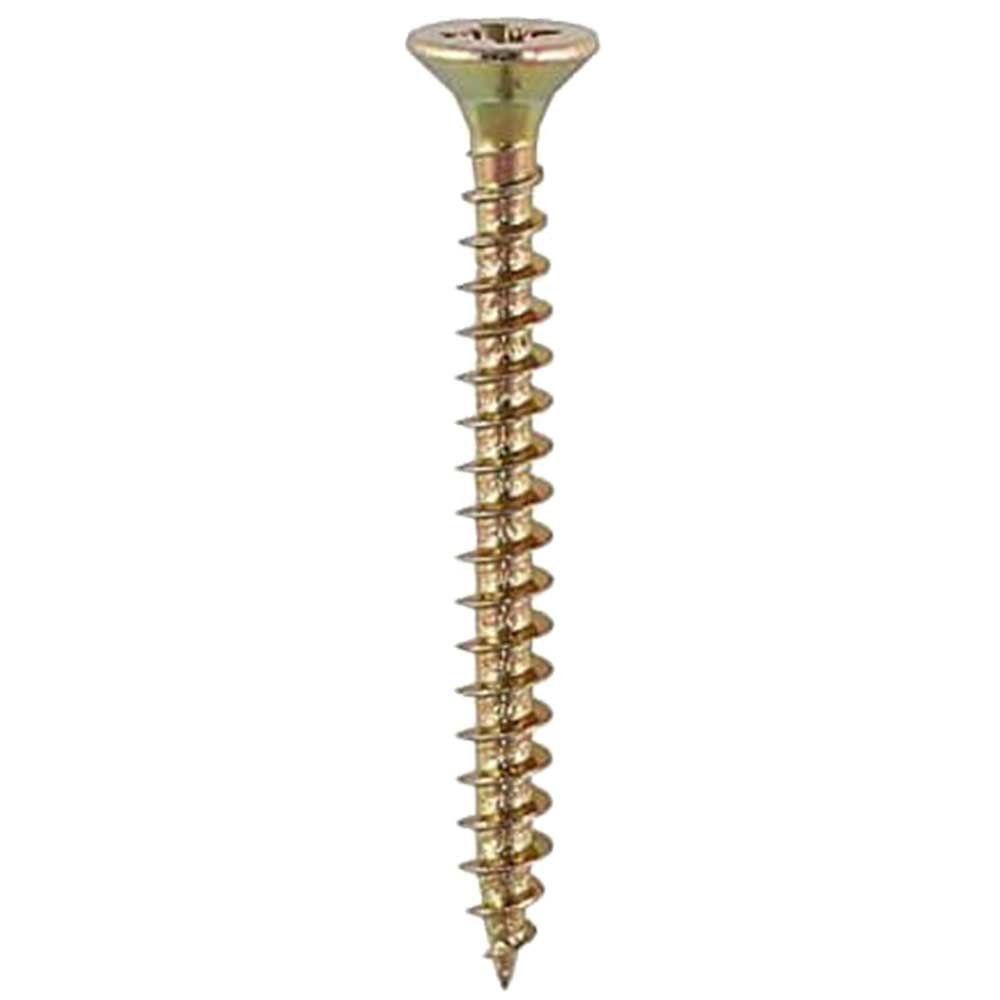 Timco 40060SOLOC Solo Chipboard & Woodscrews - Pz - Double Countersunk - Yellow 4.0 X 60 Box 200 - Image 1