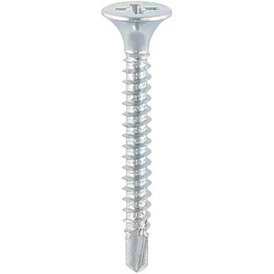 Timco LW130B Metal Construction Timber To Light Section Screws - Countersunk - Wing-Tip - Self-Drilling - Zinc 5.5 X 130 Box 100