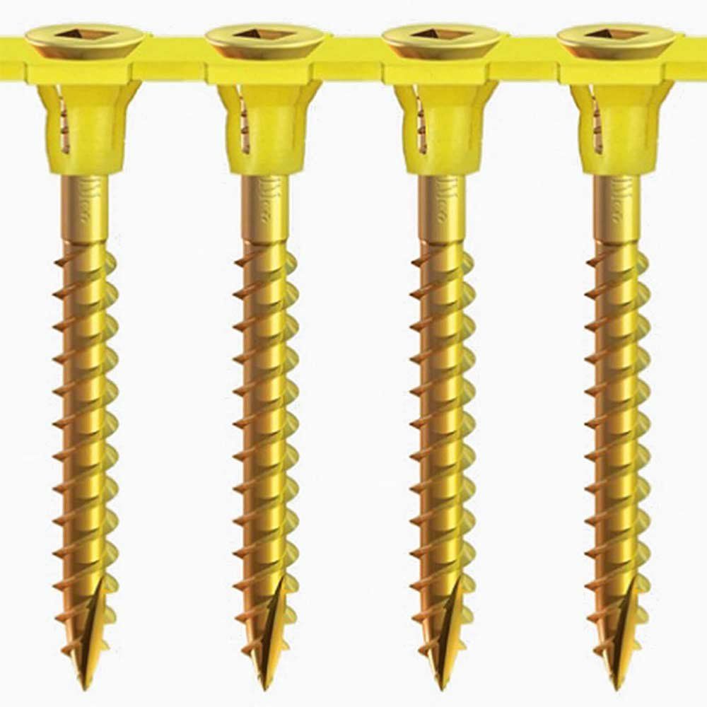 Timco 00055COLLF Collated Flooring Screws - Sq - Countersunk - Yellow 4.2 X 55 - Image 1