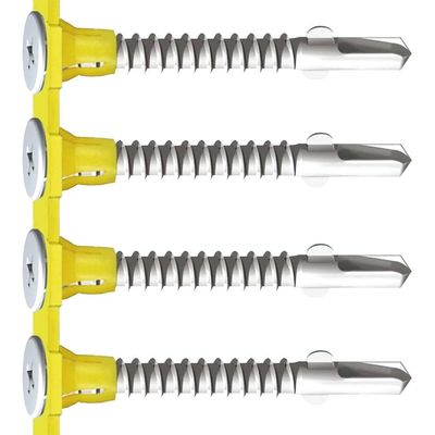 Timco 00044COLLW Collated Timber To Light Section Screws - Countersunk - Wing-Tip - Self-Drilling - Exterior - Silver Organic 4.8 X 44