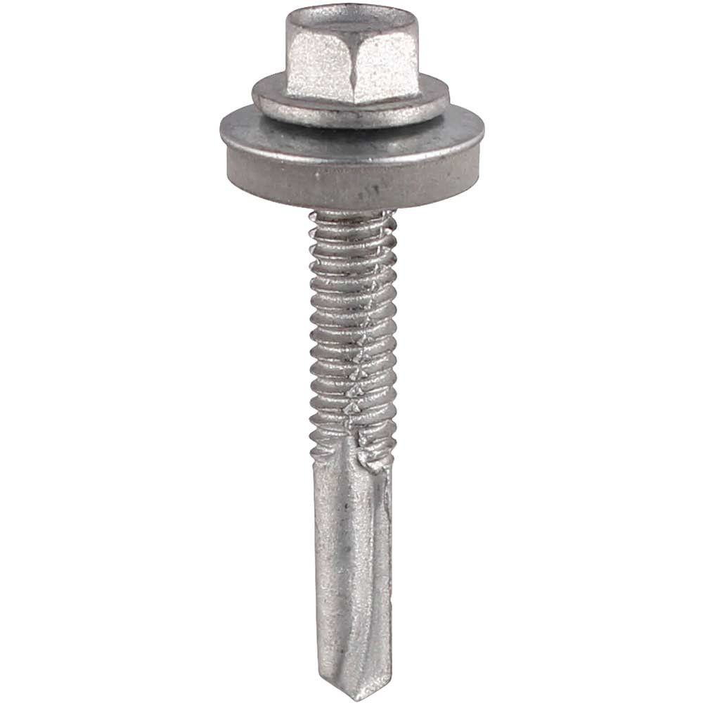 Timco H32B Metal Construction Heavy Section Screws - Hex - Self-Drilling - Exterior - Silver Organic 5.5 X 32 Box 100 - Image 1