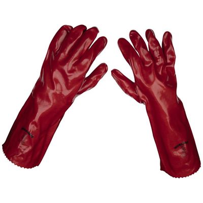 Sealey 9114 Red Pvc Gauntlets 450Mm - Pair