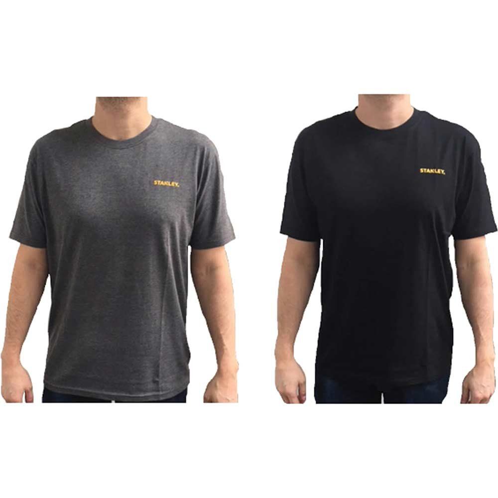 Stanley Mens T Shirt Twin Pack of 2 Grey / Black M - Image 1