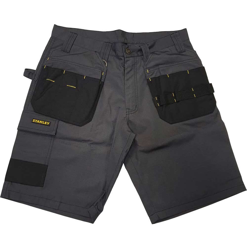 Stanley Mens Sedona Holster Pocket Work Shorts Grey / Black 30" - Image 1
