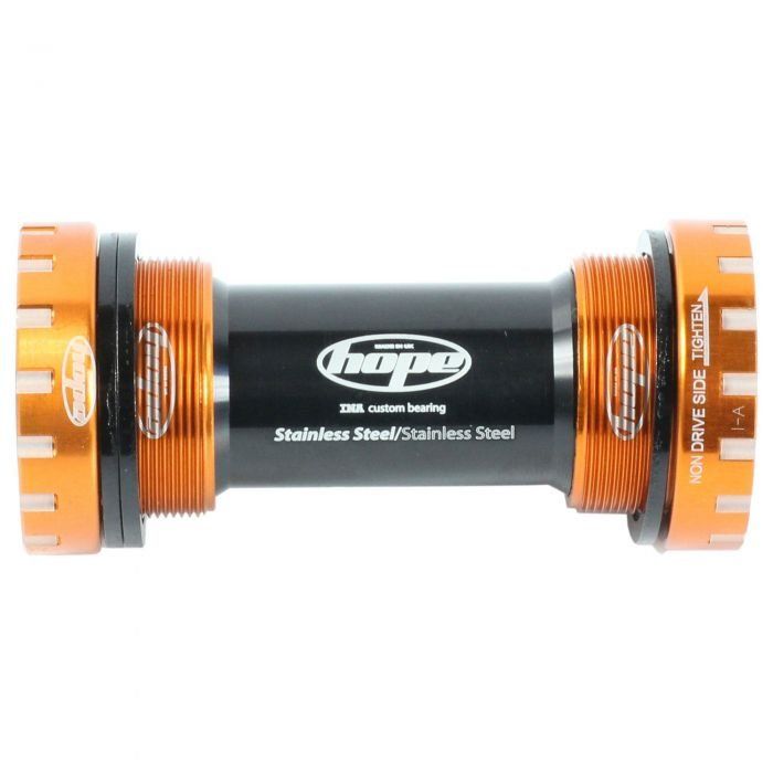 Hope Stainless Bottom Bracket Cups - 24mm Axle - 68/73mm Orange - Image 1