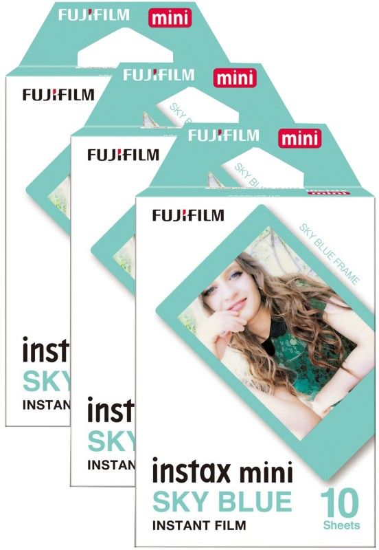 Fujifilm Instax Mini Instant Photo Film - Sky Blue - Pack of 30 - Image 1