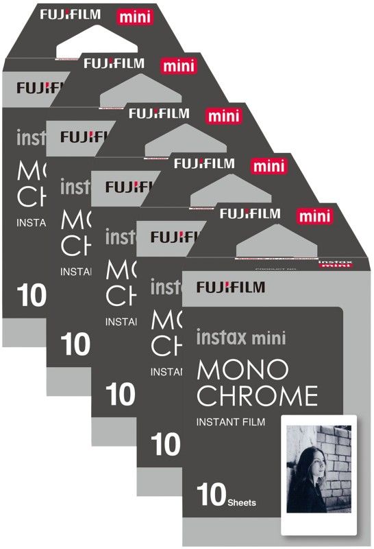 Fujifilm Instax Mini Instant Photo Film - Monochrome - Pack of 50 - Image 1