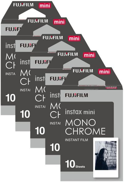 Fujifilm Instax Mini Instant Photo Film - Monochrome - Pack of 50