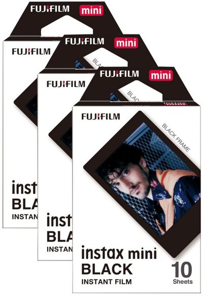 Fujifilm Instax Mini Instant Photo Film - Black - Pack of 30