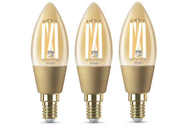 4LITE 4L1/8050 X3 Wiz Connected Smart LED Bulb - E14, Amber, Pack of 3