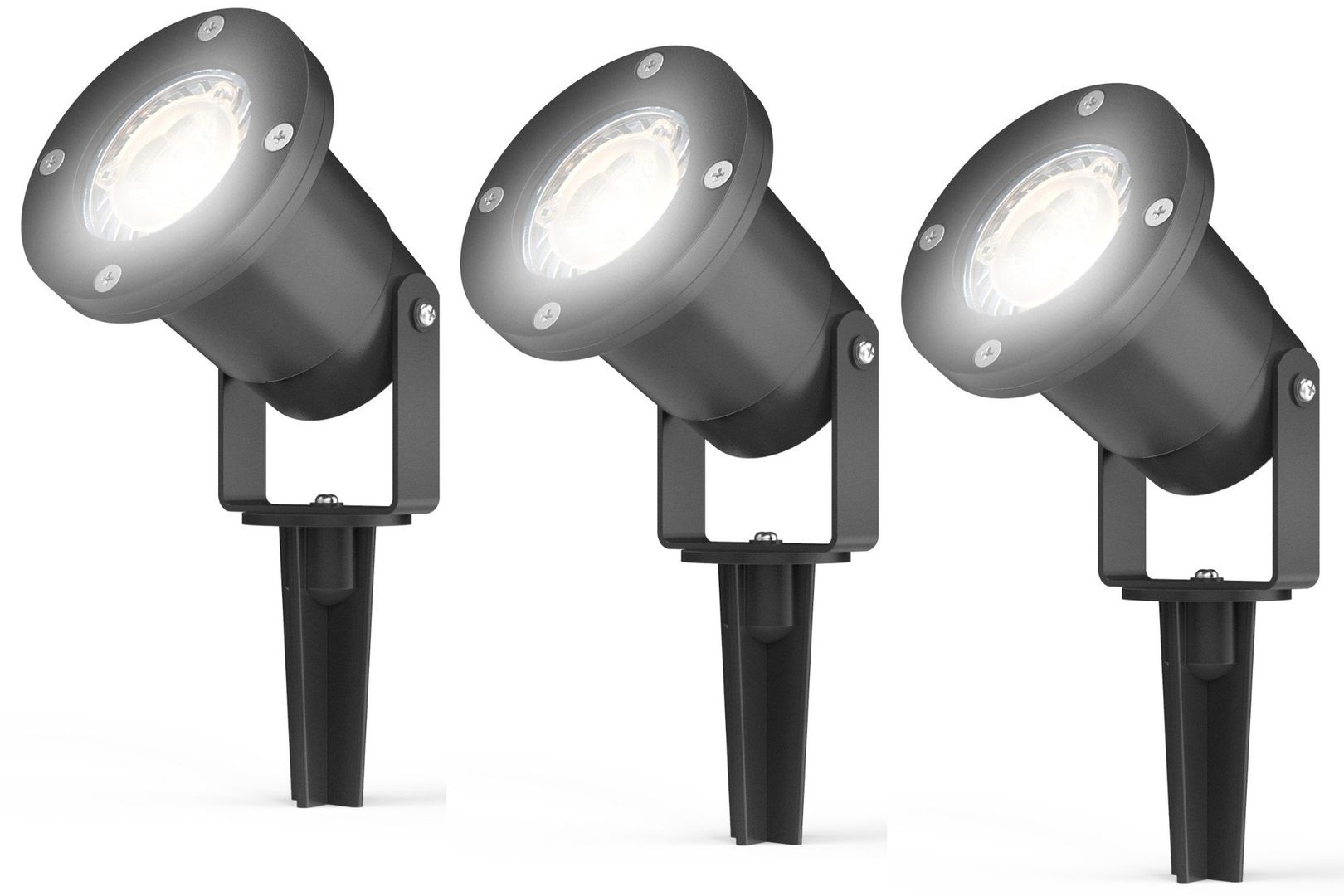 4LITE 4L2/2000x3 LED Garden Spike Light - GU10, Pack of 3 - Image 1