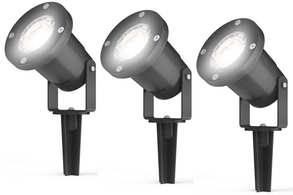 4LITE 4L2/2000x3 LED Garden Spike Light - GU10, Pack of 3