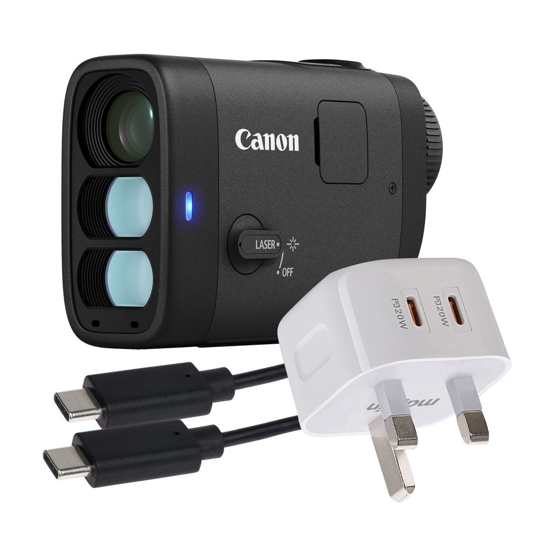 CANON Powershot Golf Laser Rangefinder with Charging Kit, Black - Image 1