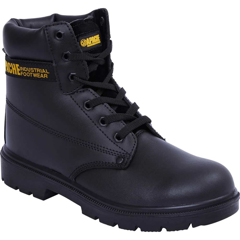 Apache AP300 6 Eye Safety Boots Black Size 8 - Image 1