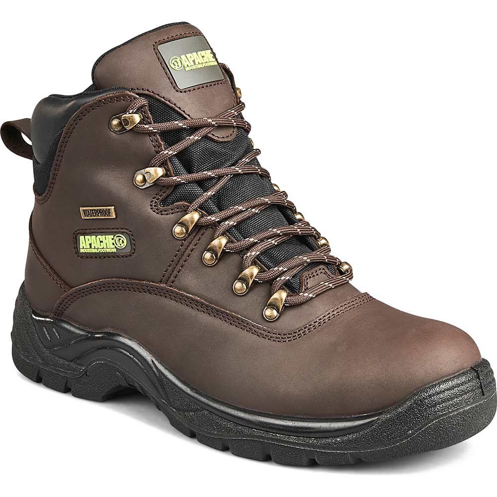Apache SS81 Waterproof Safety Hiker Boots Brown Size 6 - Image 1