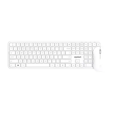 STYLETECH MK750 Wireless Keyboard & Mouse Set - White - Thumbnail 2