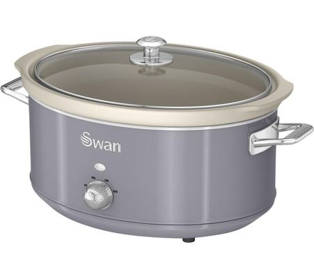 SWAN Retro SF17031GRN Slow Cooker - Grey, Silver/Grey