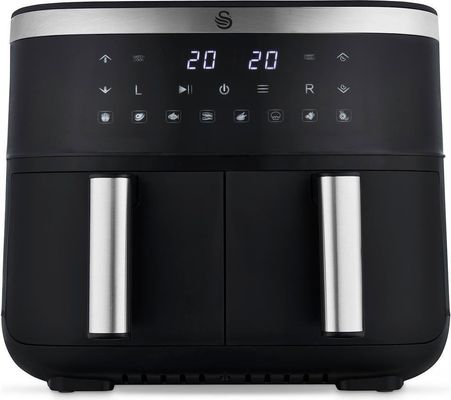 SWAN Vortx SD10518BLK Dual Air Fryer - Black, Black