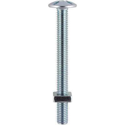 Timco 06100RB Roofing Bolts With Square Nuts - Zinc M6 X 100 Box 100