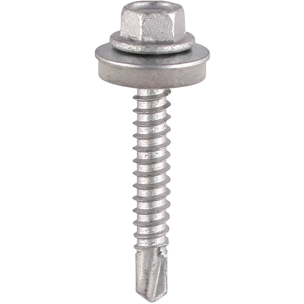 Timco LH82W16B Metal Construction Composite Panel Screws - Hex - Epdm Washer - Self-Drilling - Exterior - Silver Organic 5.5/6.3 X 82 Box 100 - Image 1