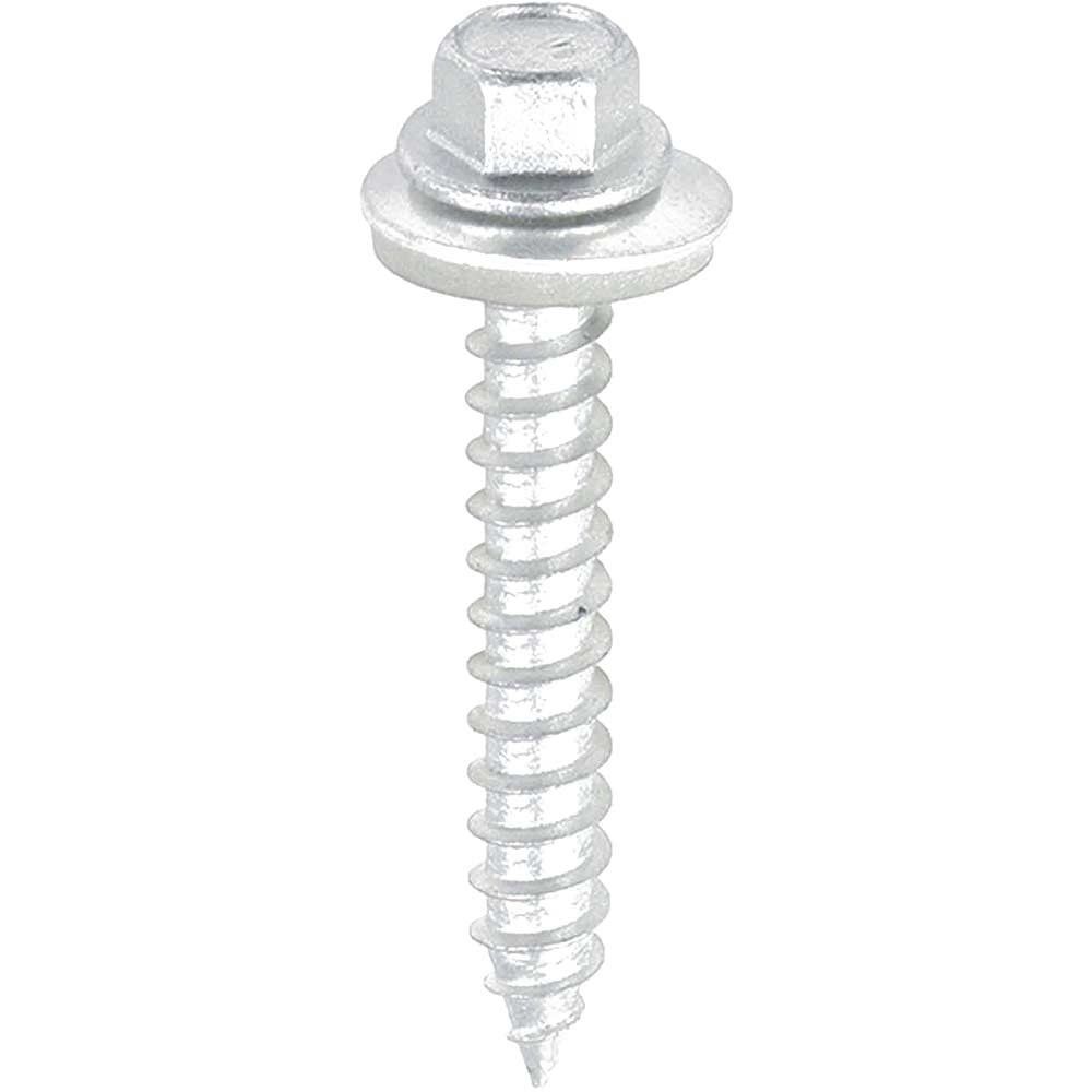 Timco DS45W16B Metal Construction Thin Sheet Metal To Timber Screws - Hex - Epdm Washer - Slash Point - Exterior - Silver Organic 6.3 X 45 Box 100 - Image 1