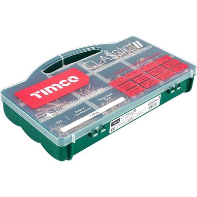 Timco CLASSICTRAY Classic Multi-Purpose Screws - Mixed Tray - Pz - Double Countersunk - Yellow 895Pcs Tray 895