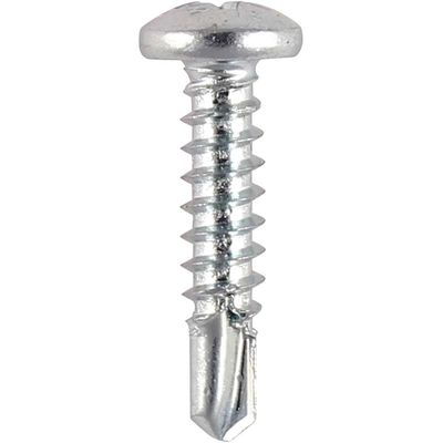 Timco 130SS Window Fabrication Screws - Pan - Ph - Self-Tapping - Self-Drilling Point - Martensitic Stainless Steel & Silver Organic 4.2 X 13