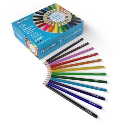 Classmaster Colouring Pencils in 12 Assorted Colours (Pack of 144) - CP144 - Image 1