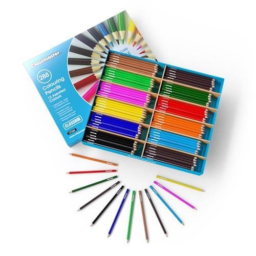 Classmaster Colouring Pencils in 12 Assorted Colours (Pack 288) - CP288 - Image 1