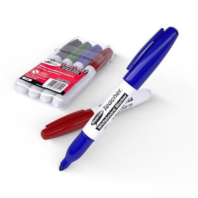 Show-Me Teacher Drywipe Marker Assorted Colours (Pack 4) - Stm4