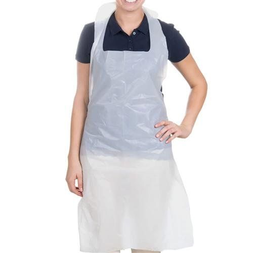 Valuex Disposable Aprons 16 Micron White Flat (Pack 100) - Daf100wh - Image 1