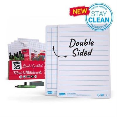 Show-me Classpack A4 Lined/Gridded Whiteboards and Accessories PK35 - C/GLB